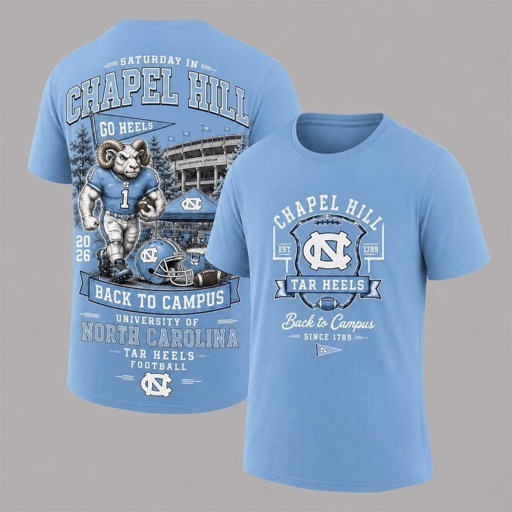 North Carolina Tar Heels Merch 2026 Back To Campus Shirt Football Fan Apparel Game Day Gifts - Kdjoy North Carolina Tar Heels Merch 2026 Back To Campus Shirt Football Fan Apparel Game Day Gifts - Kdjoy