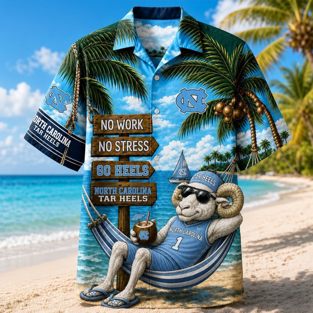 North Carolina Tar Heels No Work No Stress Hawaiian Shirt Tar Heels Merch Gifts For Fans - Kdjoy North Carolina Tar Heels No Work No Stress Hawaiian Shirt Tar Heels Merch Gifts For Fans - Kdjoy