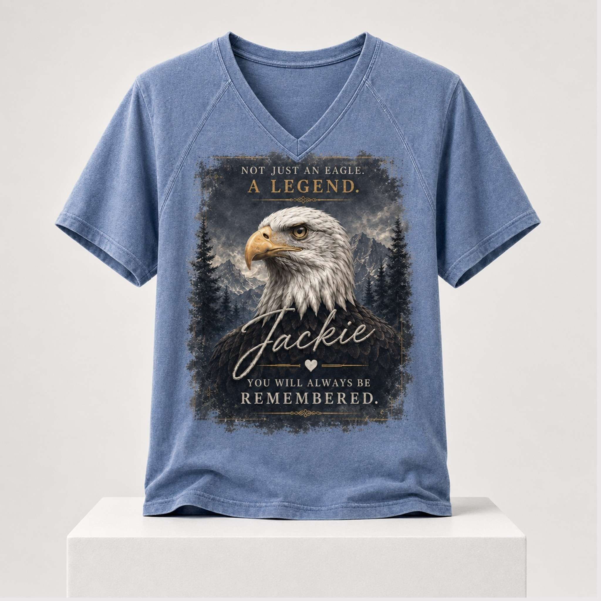Not Just An Eagle A Legend Jackie You Will Always Be Remembered 2026 V-Neck Shirt Jackie RIP Merch - Kdjoy