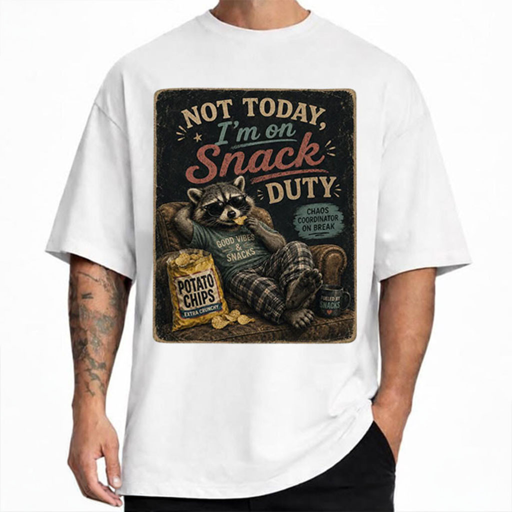 Not Today I'm On Snack Duty Raccoon T-Shirt Snack Time Shirt Gift For Brothers - Kdjoy