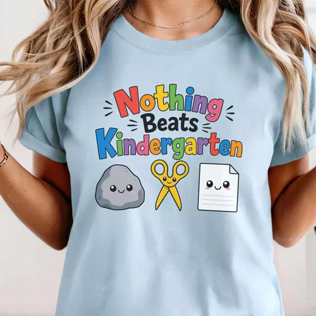 Nothing Beats Kindergarten Rock Paper Scissors T-Shirt Cute Back To School Gifts - Kdjoy
