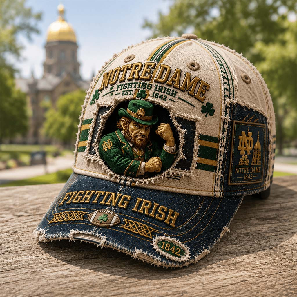 Notre Dame Fighting Irish Est 1842 Hat Fighting Irish Merch Presents For Football Fans - Kdjoy Notre Dame Fighting Irish Est 1842 Hat Fighting Irish Merch Presents For Football Fans - Kdjoy