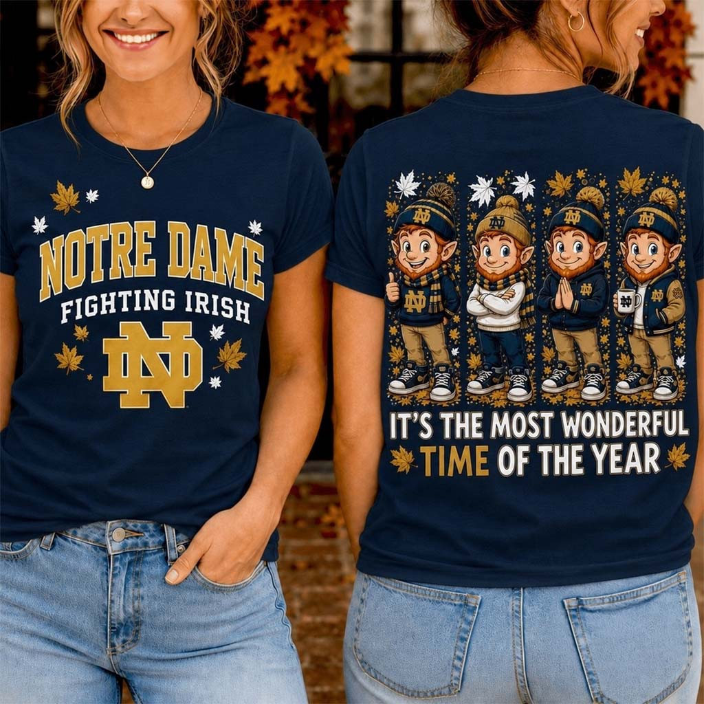Notre Dame Fighting Irish Merch 2026 Autumn Festive Cheer T-Shirt Gift For Game Day - Kdjoy