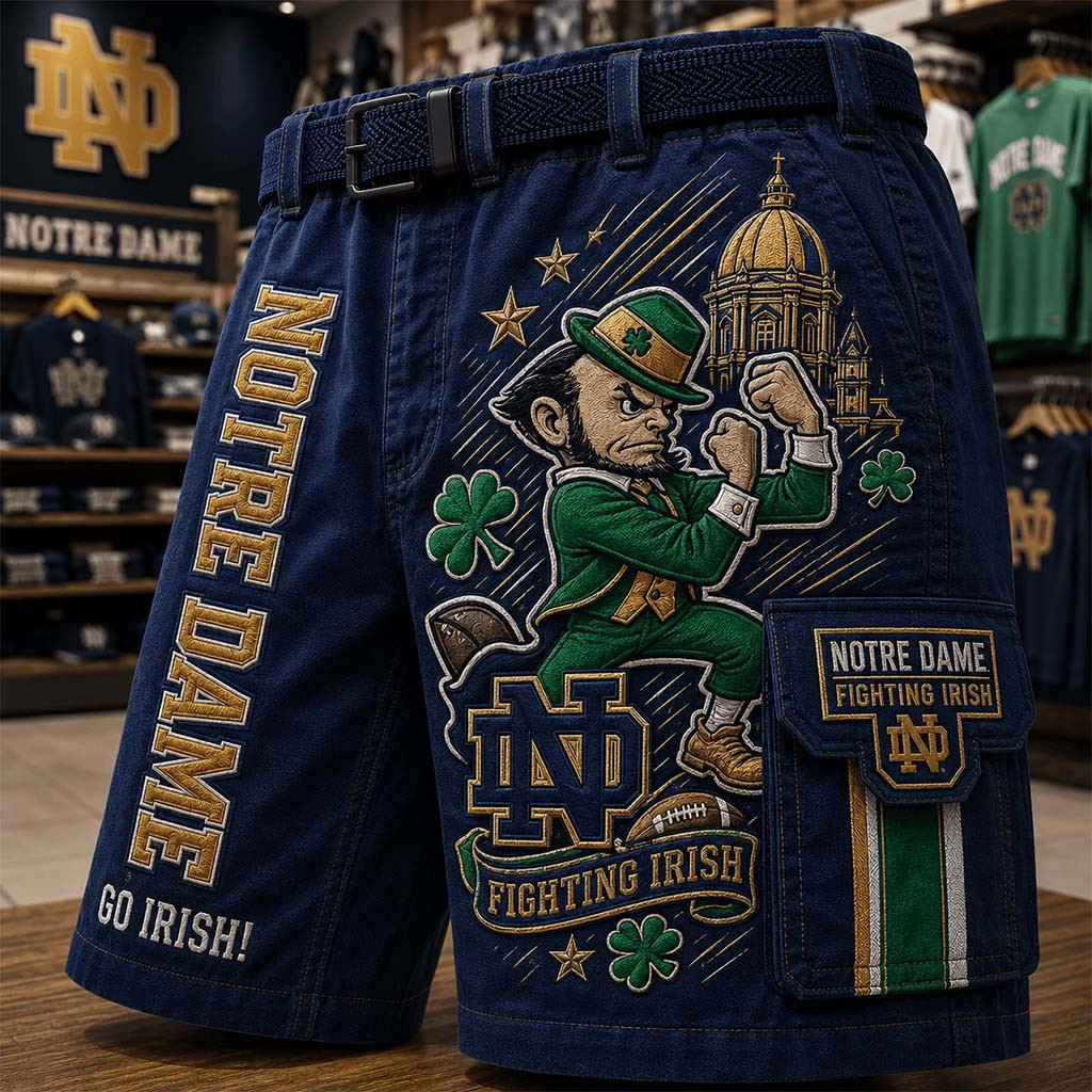 Notre Dame Fighting Irish Merch Notre Dame Go Irish Shorts Gifts For Football Fan