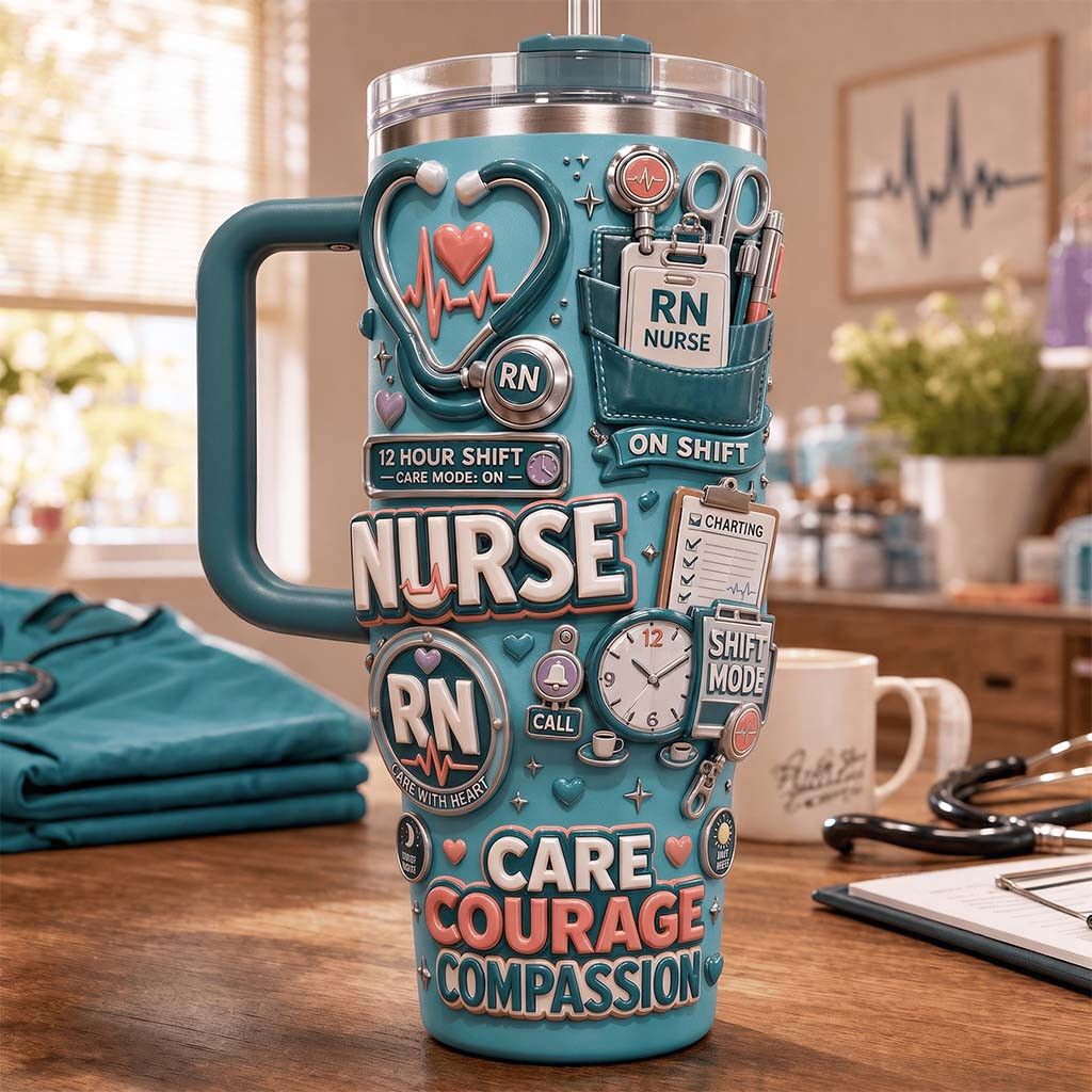 Nurse Care Courage Compassion Tumbler Pride Nurse Cup Gift Ideas For Her - Kdjoy