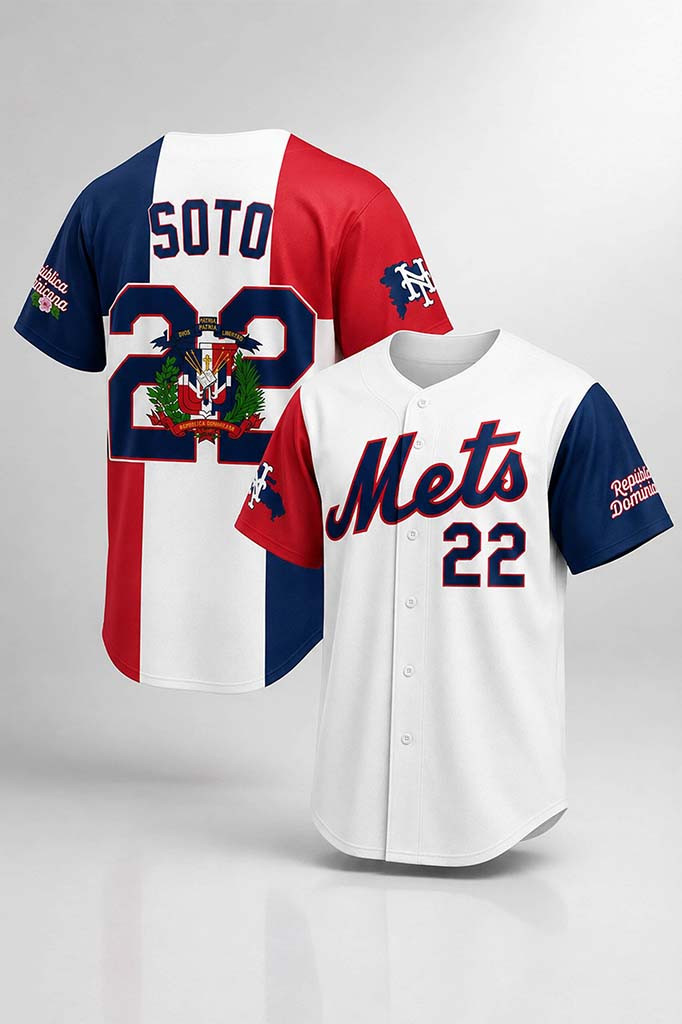 NY Mets Dominican Republic Heritage Night Jersey 2026 Soto #22 New York Mets Merch Fan Gear NY Mets Dominican Republic Heritage Night Jersey 2026 Soto #22 New York Mets Merch Fan Gear