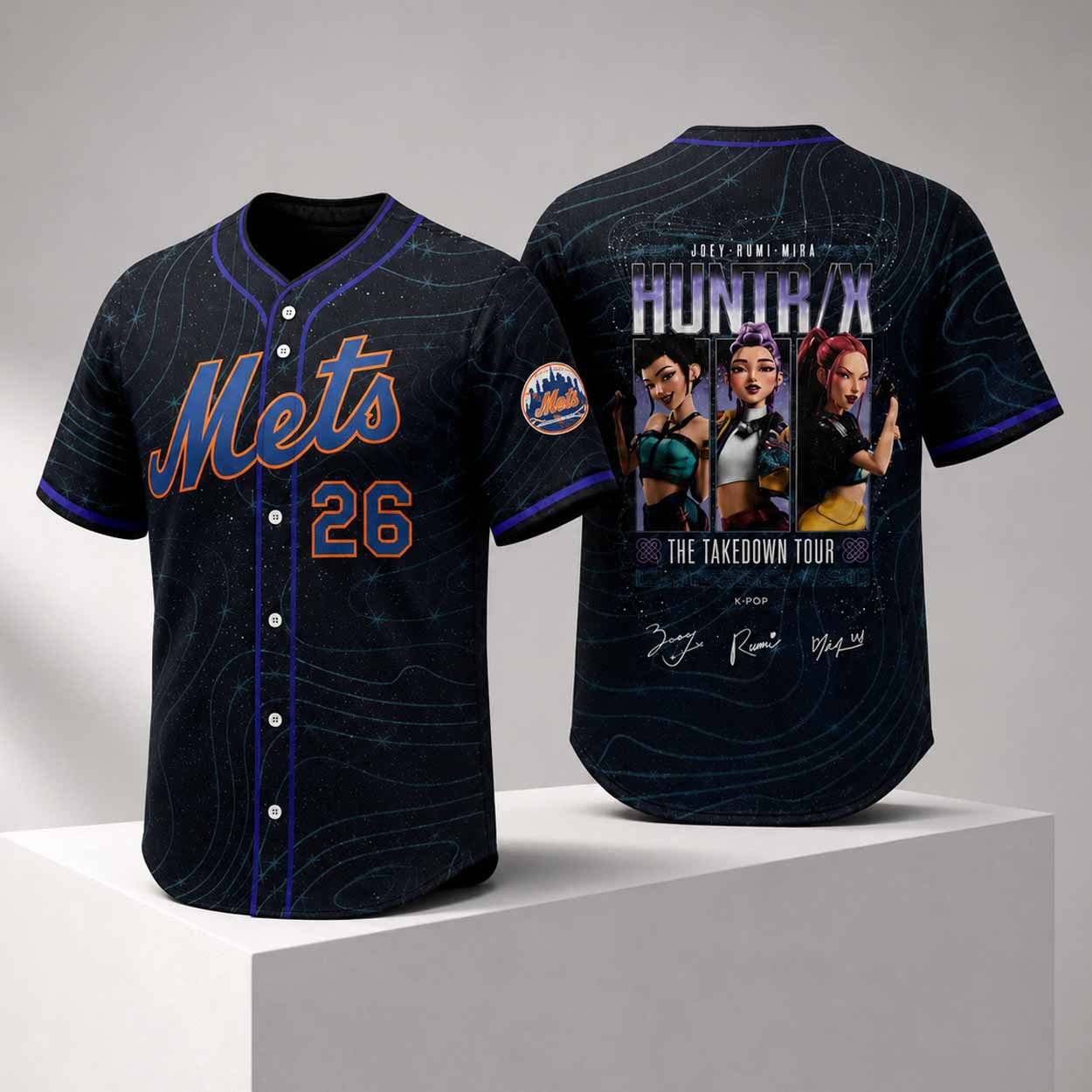 NY Mets KPop Demon Hunters Night Jersey 2026 NY Mets Merch Gifts For Baseball Fans - Kdjoy NY Mets KPop Demon Hunters Night Jersey 2026 NY Mets Merch Gifts For Baseball Fans - Kdjoy