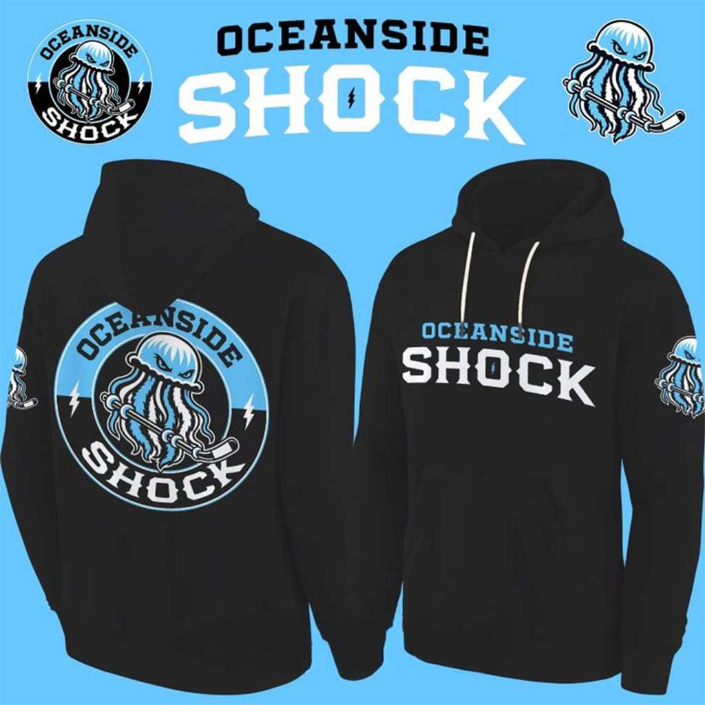 Oceanside Shock 2026 New Black Hoodie Game Day Hoodie Oceanside Shock Merch Hockey Fan Gifts - Kdjoy