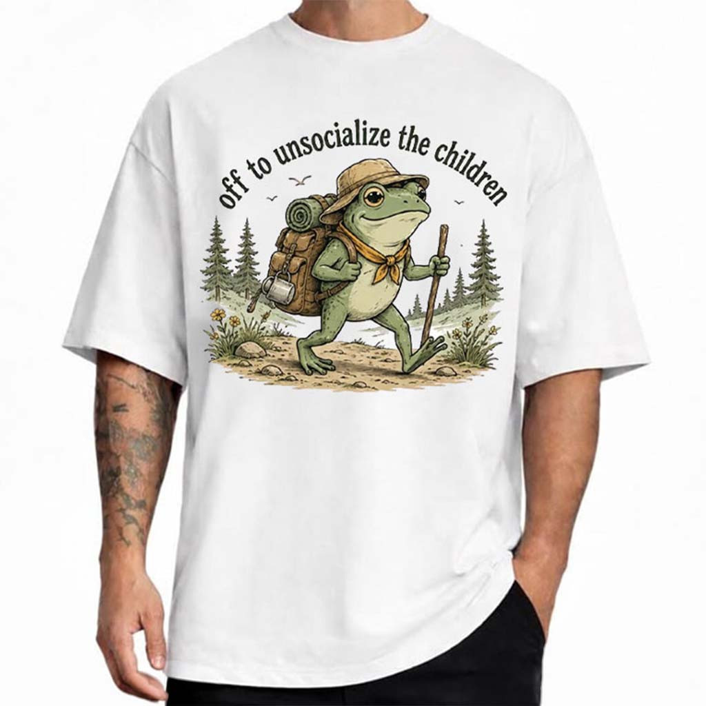 Off To Unsocialize The Children Shirt Funny Hiking Frog Teacher T-Shirt Gifts For Him Her - Kdjoy Off To Unsocialize The Children Shirt Funny Hiking Frog Teacher T-Shirt Gifts For Him Her - Kdjoy
