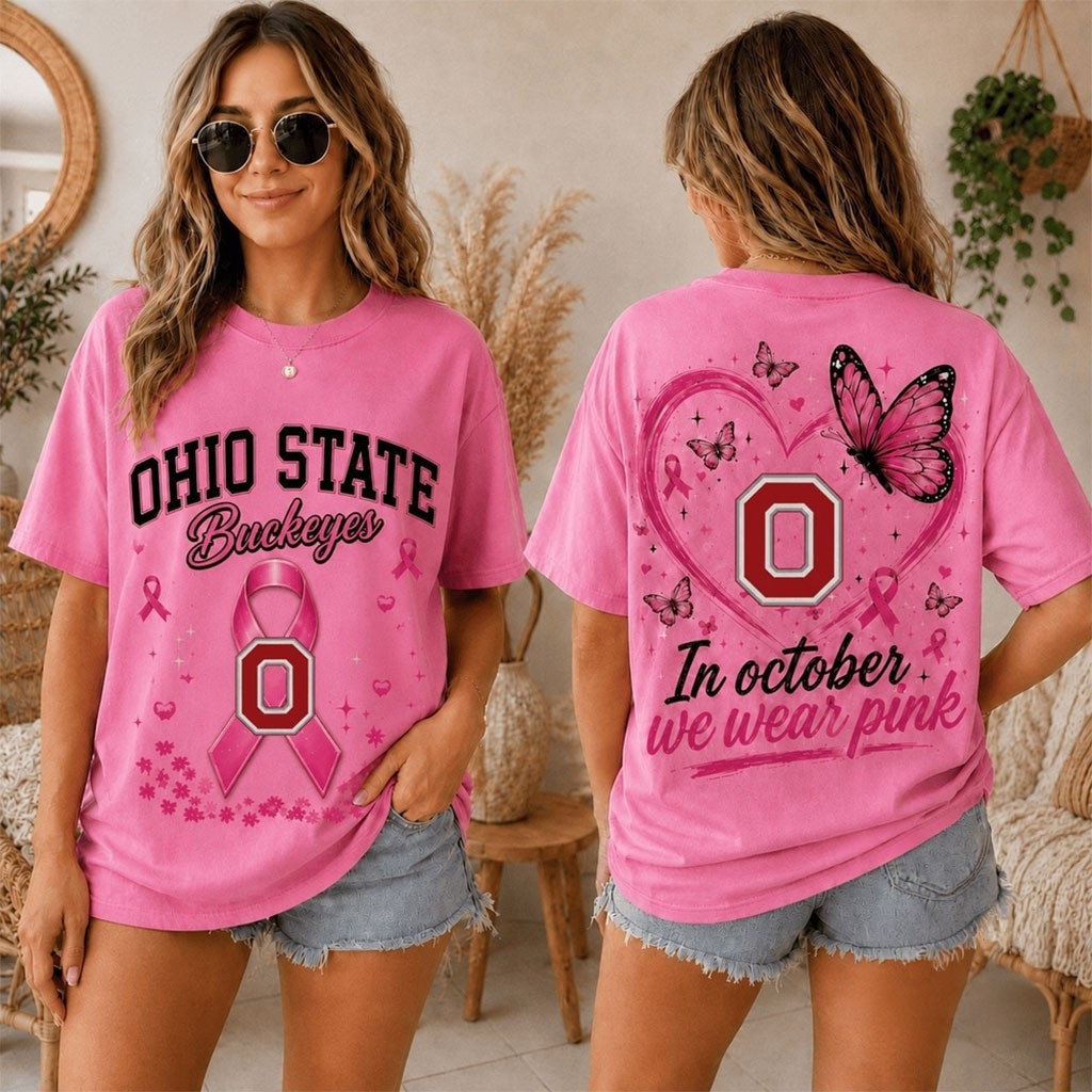 Ohio State Buckeyes 2026 Pink October Breast Cancer Awareness Pride T-Shirt Buckeyes Merch - Kdjoy