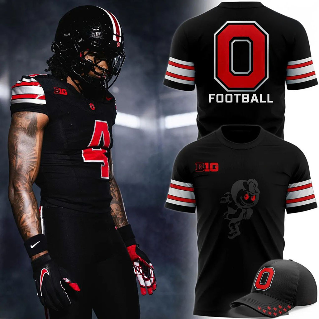 Ohio State Buckeyes Blackout Tunnel Vision T-Shirt 2026 Buckeyes Merch Gifts For Football Fan - Kdjoy