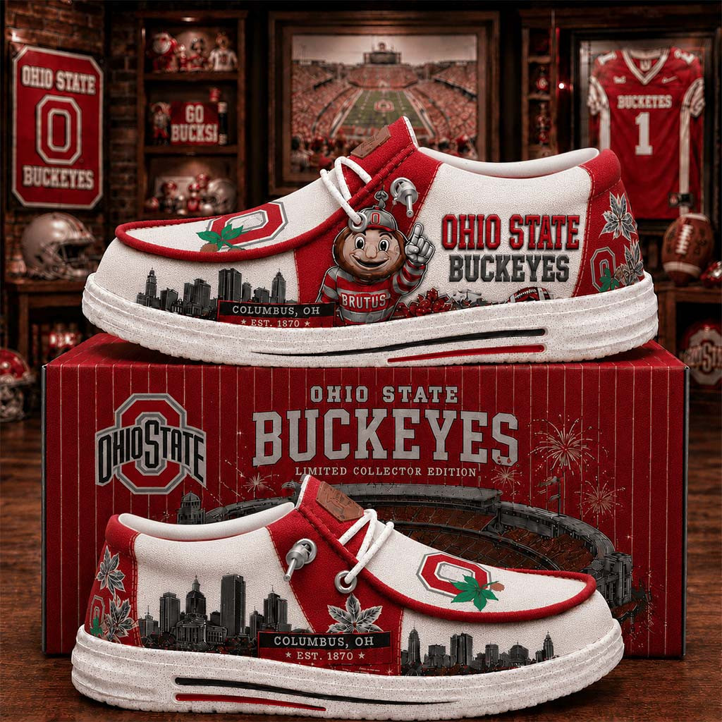 Ohio State Buckeyes Columbus OH Shoes Buckeyes Merch Football Gifts For Men - Kdjoy