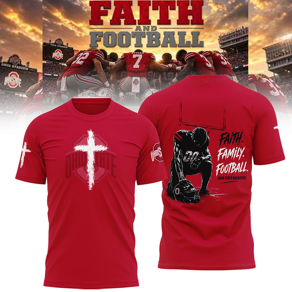 Ohio State Buckeyes Faith Family Football 2026 T-Shirt Buckeyes Merch Gift For Fans - Kdjoy Ohio State Buckeyes Faith Family Football 2026 T-Shirt Buckeyes Merch Gift For Fans - Kdjoy