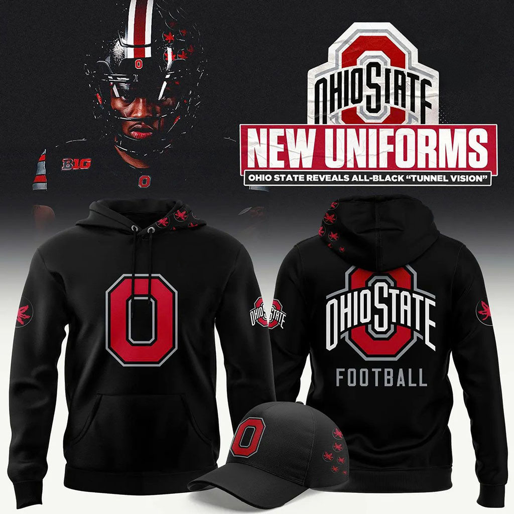 Ohio State Buckeyes Football Blackout Hoodie 2026 Buckeyes Merch Present For Football Lovers - Kdjoy