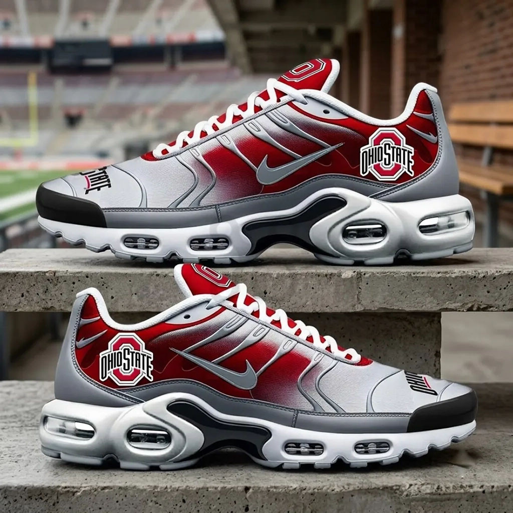 Ohio State Buckeyes Red And Silver Sneakers 2026 Buckeyes Merch Gift For Football Fans