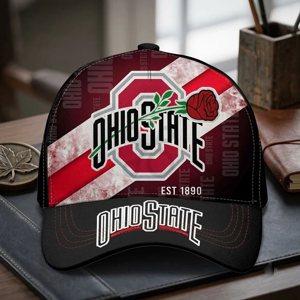 Ohio State Buckeyes Rose Logo Hat 2026 Buckeyes Merch Unique Gift For Football Fans Ohio State Buckeyes Rose Logo Hat 2026 Buckeyes Merch Unique Gift For Football Fans