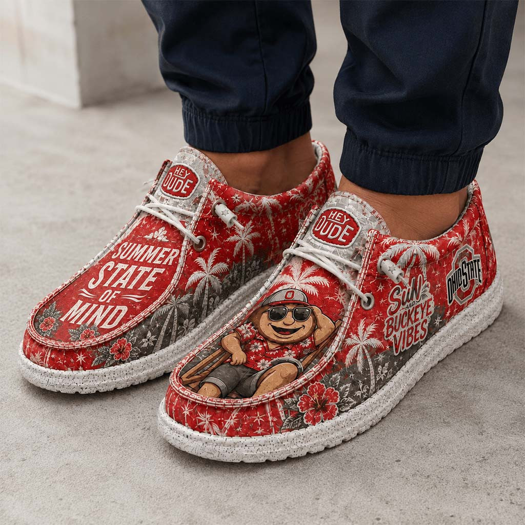 Ohio State Buckeyes Summer State Of Mind Shoes Sun And Buckeye Vibes Loafers Buckeyes Merch - Kdjoy