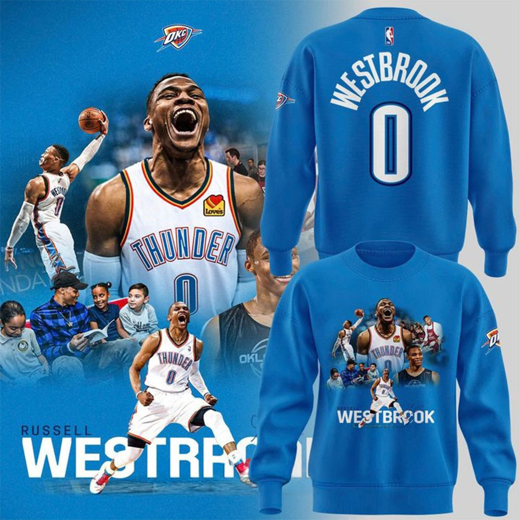 OKC Thunder Signatures Merch Russell Westbrook 2026 Sweatshirt Westbrook Memorial Sweatshirt - Kdjoy