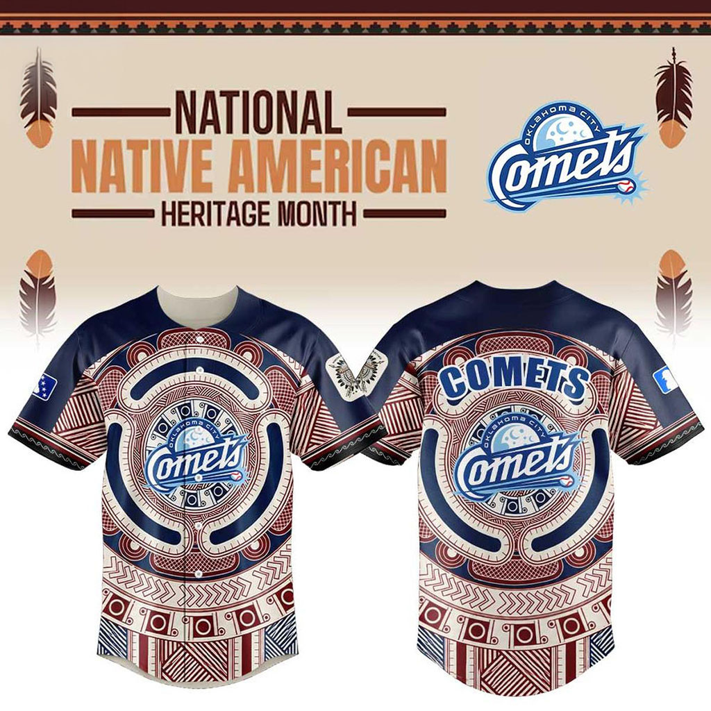 Oklahoma City Comets X Native American Heritage Night 2026 Baseball Jersey Comets Merch Gifts - Kdjoy