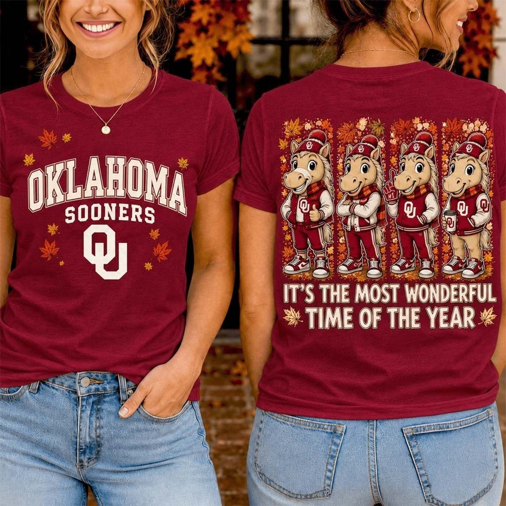 Oklahoma Sooners Merch 2026 Autumn Festive Cheer T-Shirt Fall Theme Clothes Gift For Game Day - Kdjoy Oklahoma Sooners Merch 2026 Autumn Festive Cheer T-Shirt Fall Theme Clothes Gift For Game Day - Kdjoy