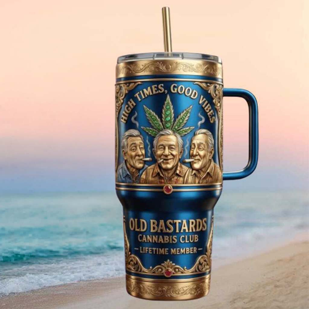 Old Bastards Cannabis Club High Times Good Vibes Tumbler Old Bastards Cannabis Club Merch - Kdjoy