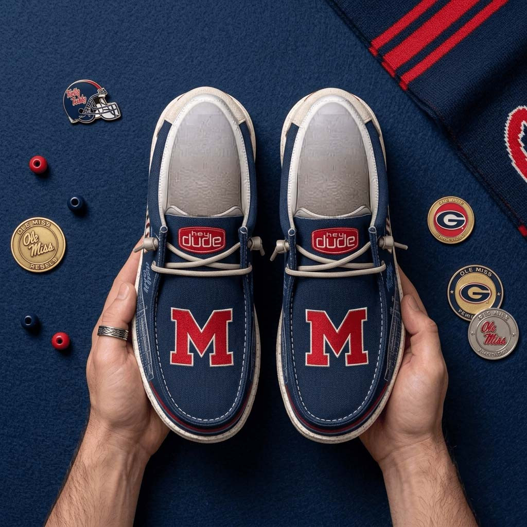 Ole Miss Rebels City Skyline Shoes Ole Miss Rebels Merch Best Gift For Football Lovers - Kdjoy