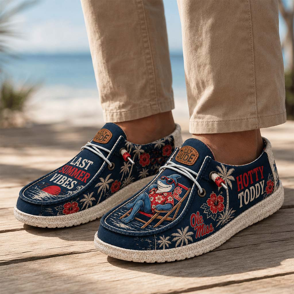 Ole Miss Rebels Last Summer Vibes 2026 Shoes Hotty Toddy Loafers Ole Miss Rebels Merch - Kdjoy