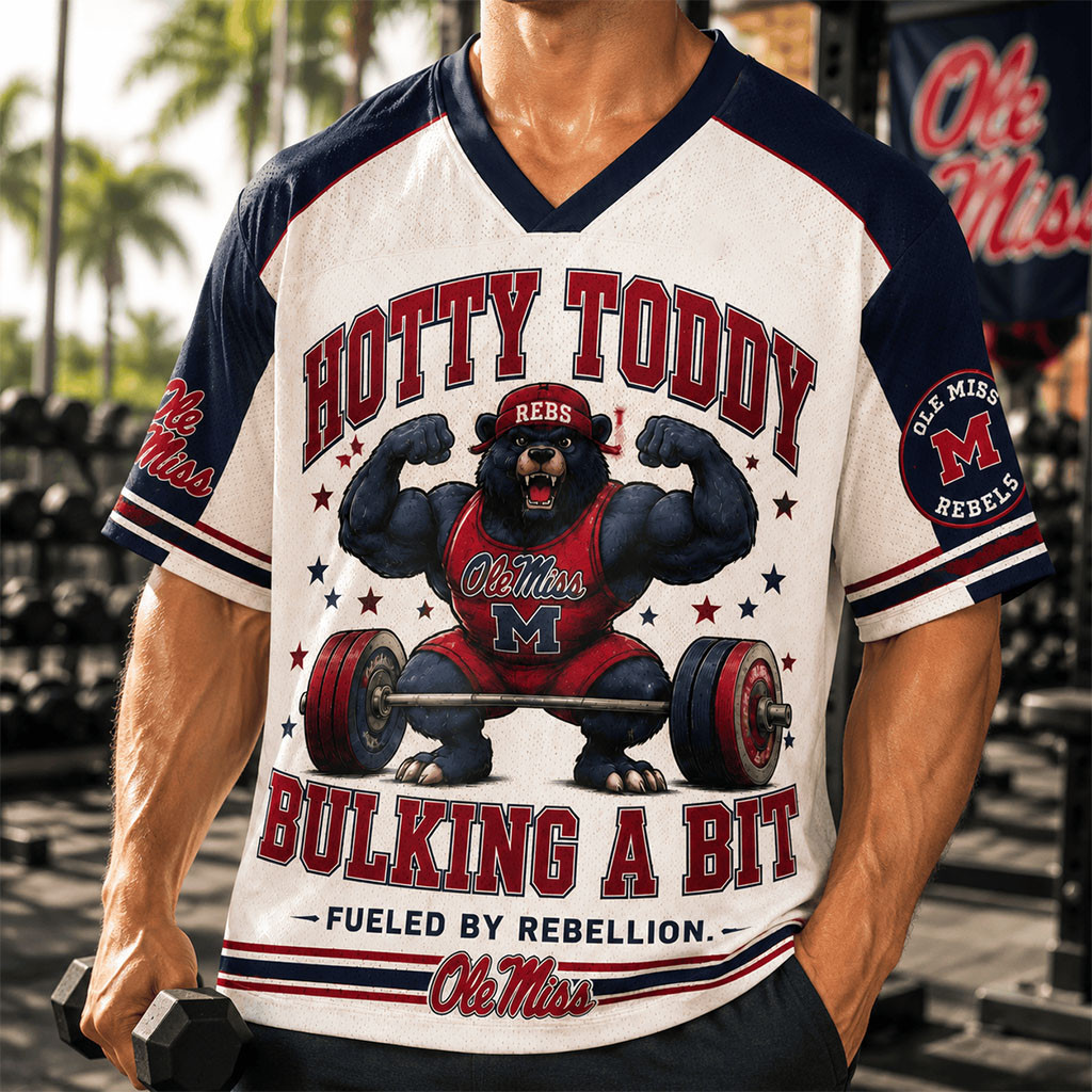 Ole Miss Rebels Merch 2026 Hotty Toddy Bulking A Bit V-Neck Jersey Fueled Be Rebellion Shirt - Kdjoy Ole Miss Rebels Merch 2026 Hotty Toddy Bulking A Bit V-Neck Jersey Fueled Be Rebellion Shirt - Kdjoy