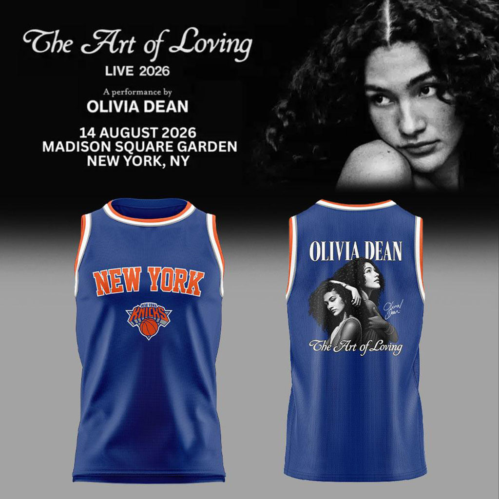 Olivia Dean x New York Knicks The Art of Loving Live 2026 Basketball Jersey Olivia Dean Merch - Kdjoy