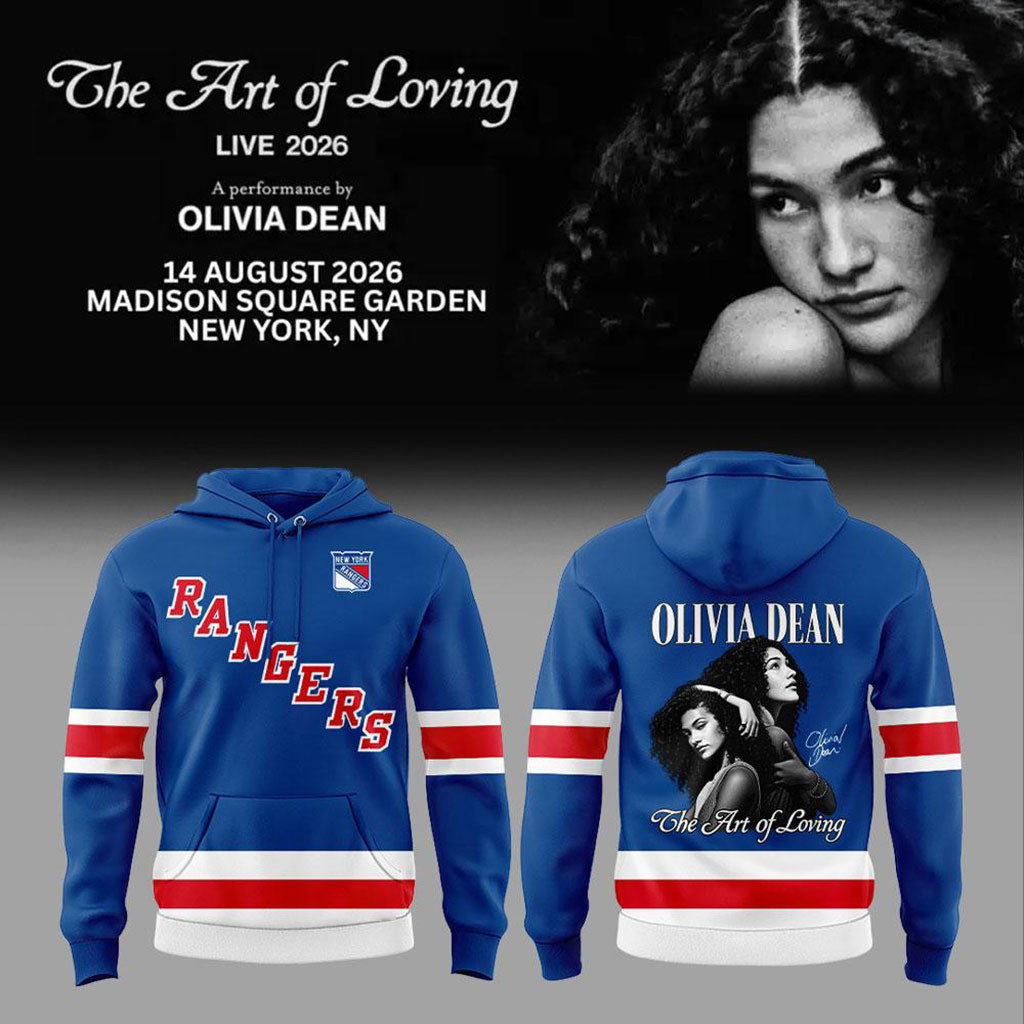 Olivia Dean x New York Rangers Merch The Art of Loving Live 2026 Hoodie Fans Gifts - Kdjoy Olivia Dean x New York Rangers Merch The Art of Loving Live 2026 Hoodie Fans Gifts - Kdjoy
