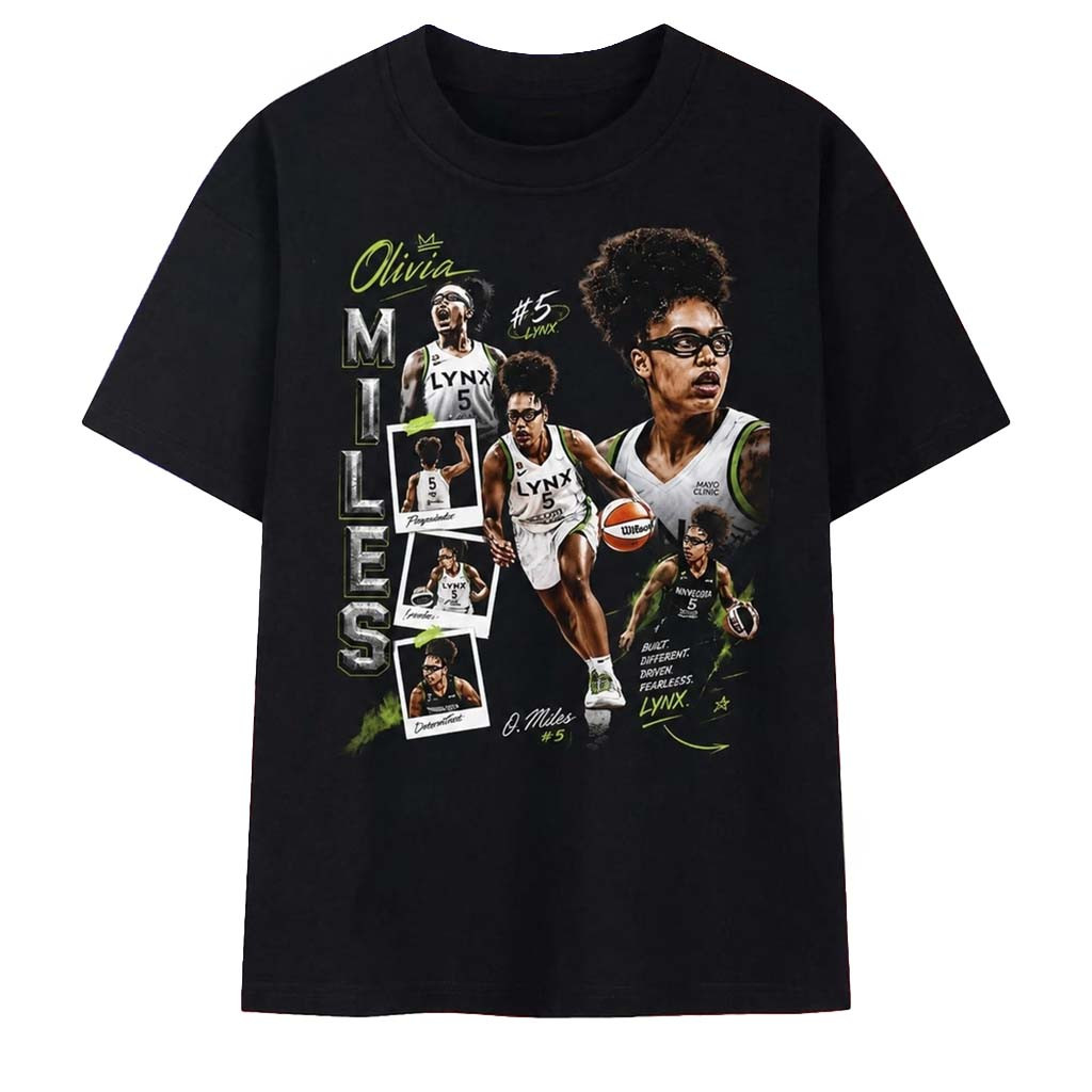 Olivia Miles #5 Minnesota Lynx Built Different Vintage T-Shirt Minnesota Lynx Merch Fan Gifts - Kdjoy