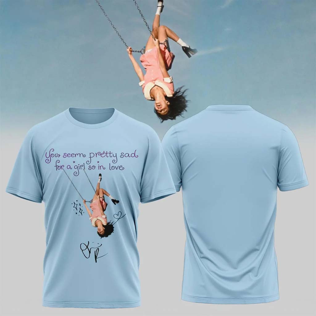 Olivia Rodrigo Merch 2026 You Seem Pretty Sad For A Girl So In Love T-Shirt Blue Gifts For Fan - Kdjoy Olivia Rodrigo Merch 2026 You Seem Pretty Sad For A Girl So In Love T-Shirt Blue Gifts For Fan - Kdjoy