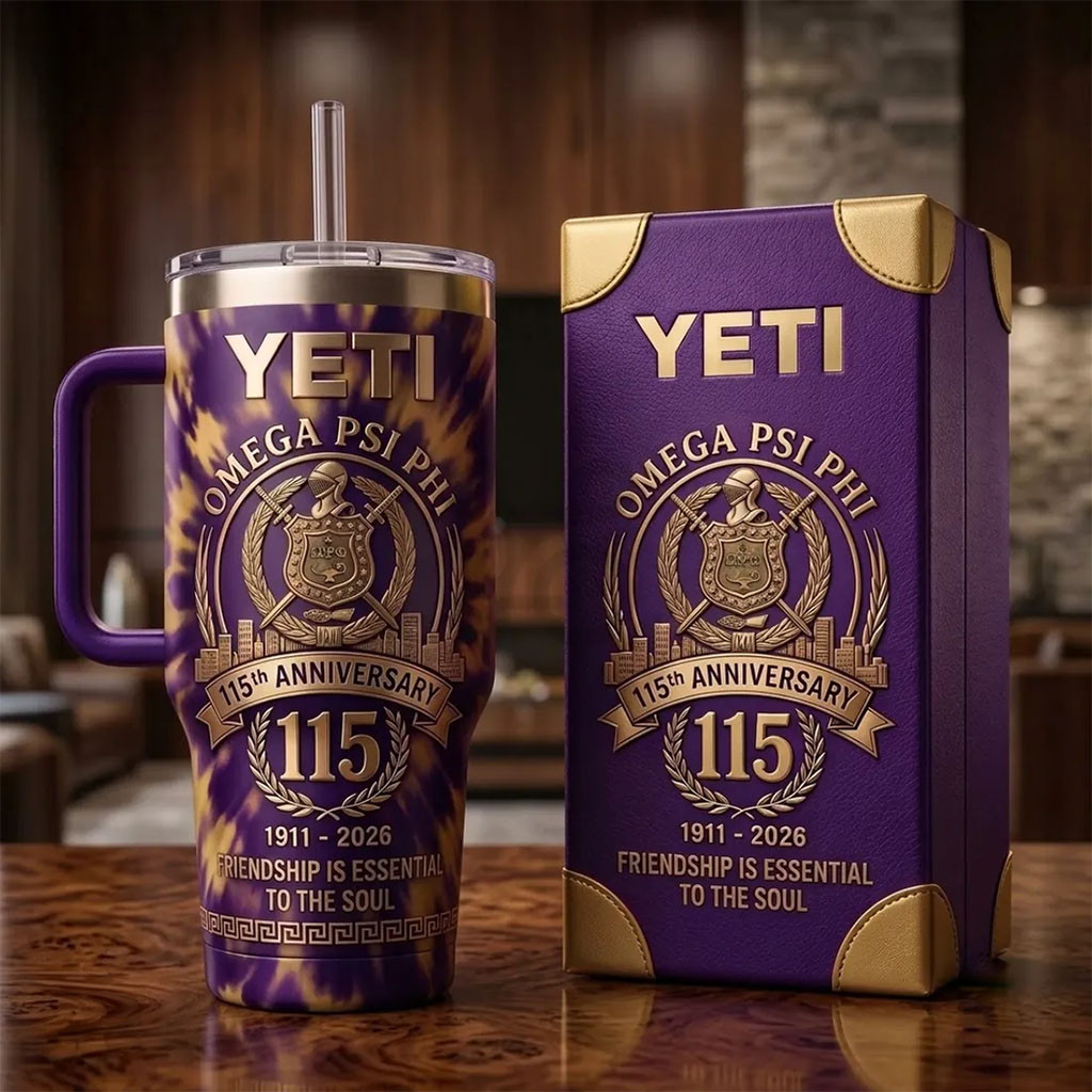 Omega Psi Phi 115th Anniversary 40oz Tumbler Friendship Is Essential To The Soul Travel Cup - Kdjoy