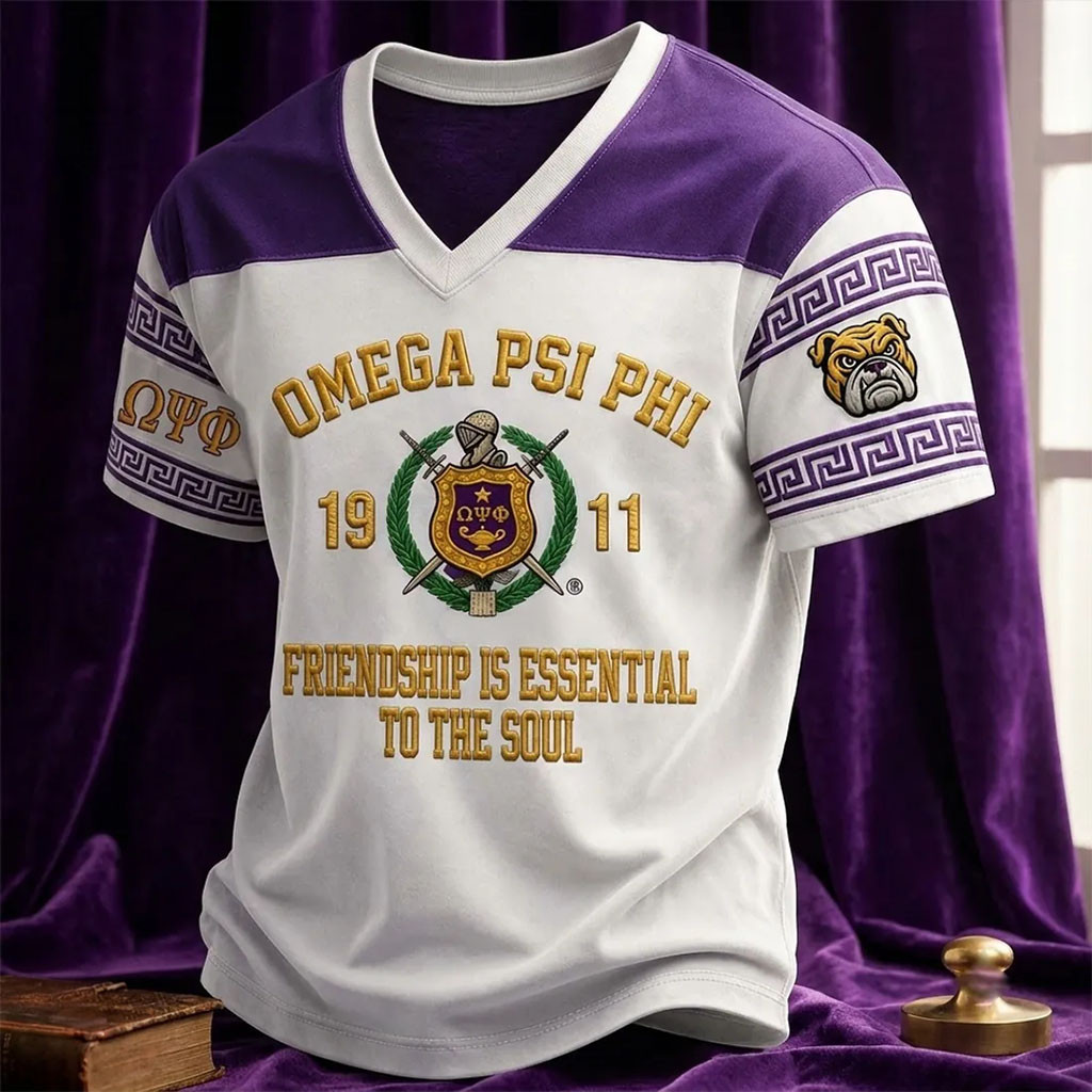 Omega Psi Phi 1911 Mascot V-Neck Shirt Friendship Is Essential To The Soul March Brother Gifts - Kdjoy