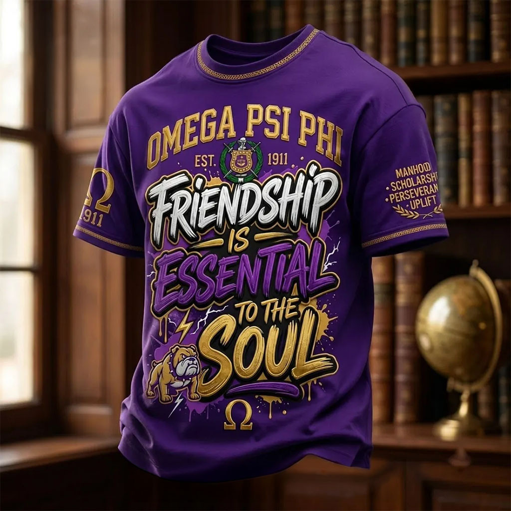 Omega Psi Phi Distressed Purple Shirt Friendship Is Essential Tee Shirt Gifts For Boyfriend - Kdjoy