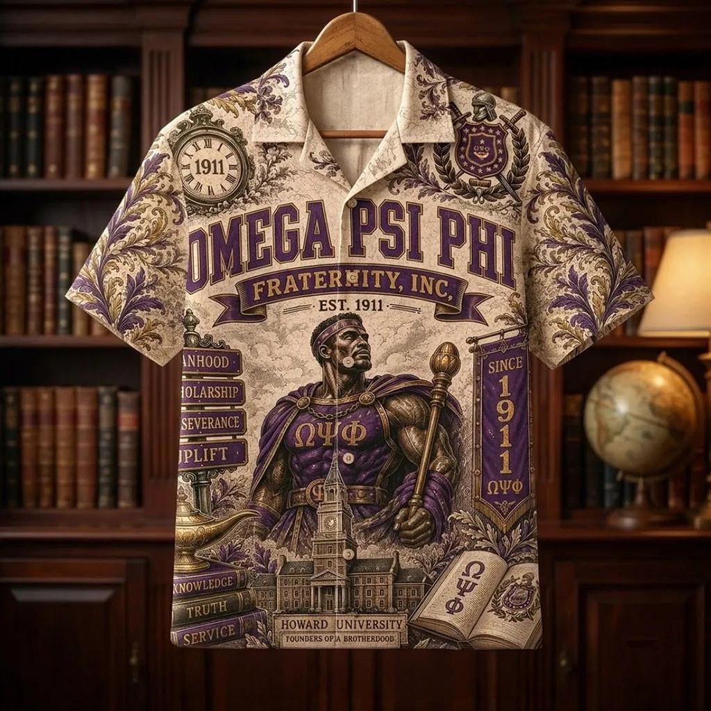 Omega Psi Phi Howard University Hawaiian Shirt OPP Fraternity Merch Gift For Fathers - Kdjoy