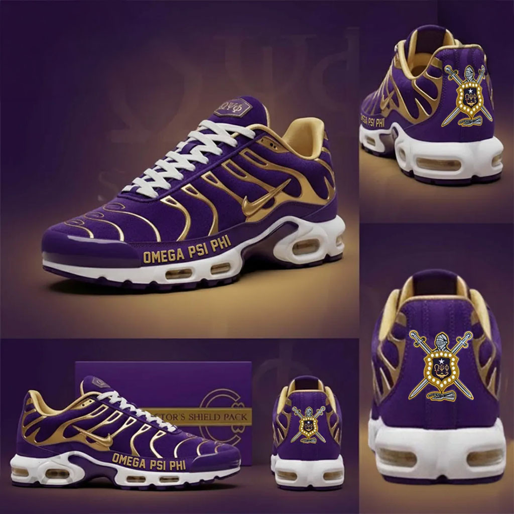 Omega Psi Phi Purple Gold Shoes Sneakers 2026 OPP Fraternity Merch Gifts Ideas For Brothers - Kdjoy