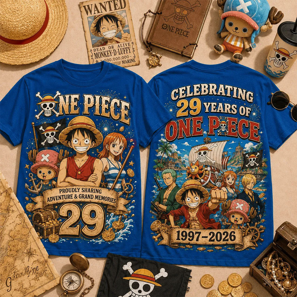 One Piece 1997-2026 Anniversary T-Shirt One Piece Merch Best Gift For Anime Fans - Kdjoy One Piece 1997-2026 Anniversary T-Shirt One Piece Merch Best Gift For Anime Fans - Kdjoy