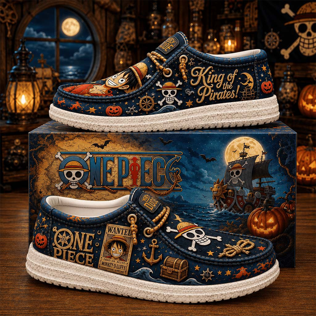 One Piece King Of The Pirates Shoes Halloween Gear One Piece Merch Gift for Anime Fans - Kdjoy