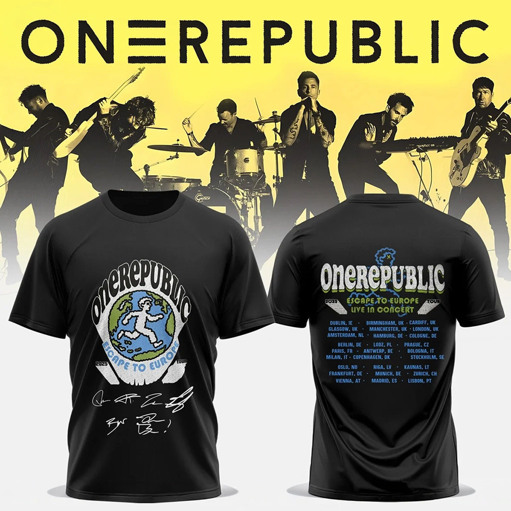 OneRepublic Merch 2026 Escape To Europe T-Shirt OneRepublic Tour Merch Gift For Fans - Kdjoy