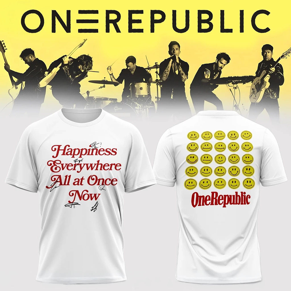 OneRepublic Merch 2026 Happiness Everywhere All At Once Now T-Shirt Gift For Band Fans - Kdjoy OneRepublic Merch 2026 Happiness Everywhere All At Once Now T-Shirt Gift For Band Fans - Kdjoy