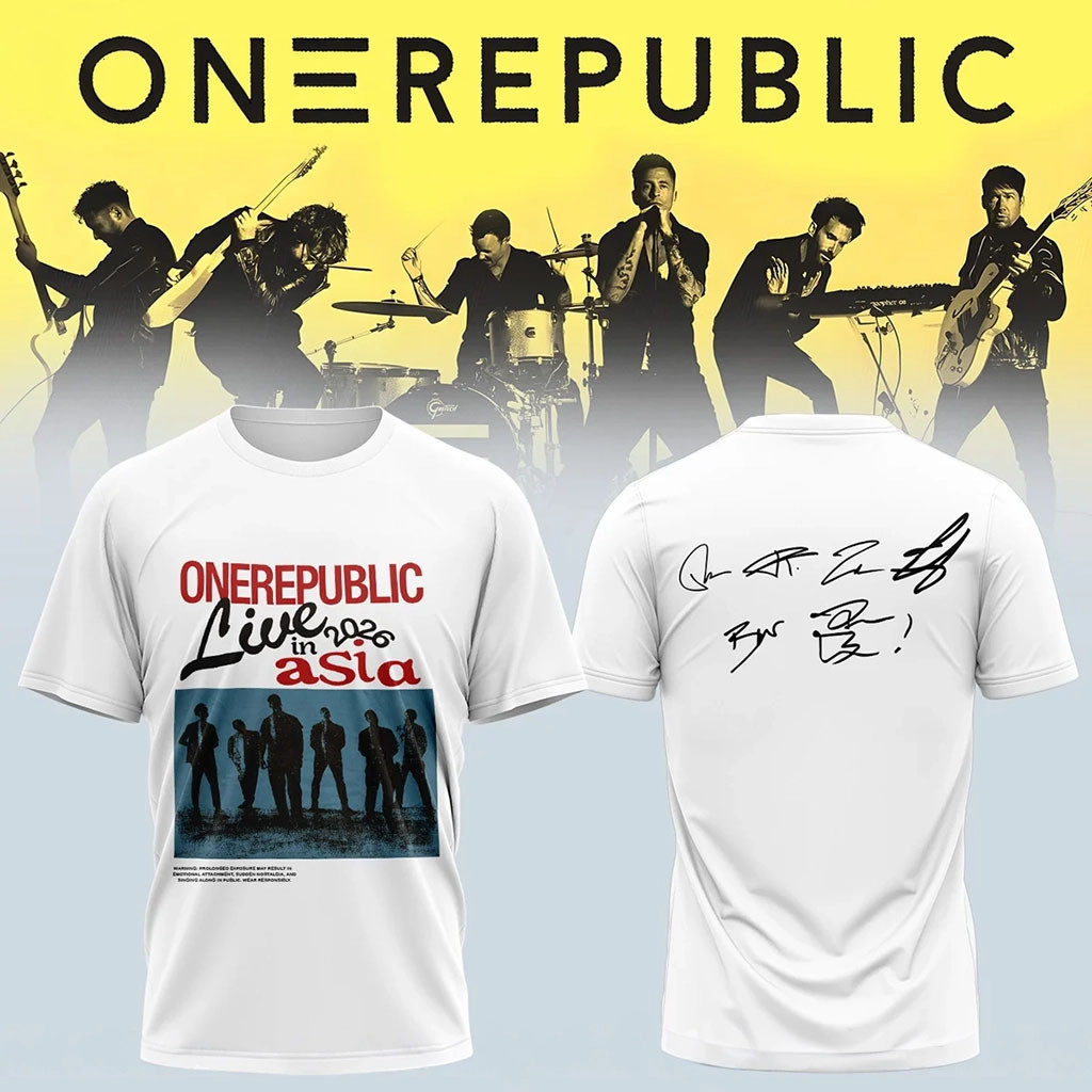 OneRepublic Merch 2026 OneRepublic Live In Asia Signature T-Shirt Gift For Band Fans - Kdjoy OneRepublic Merch 2026 OneRepublic Live In Asia Signature T-Shirt Gift For Band Fans - Kdjoy