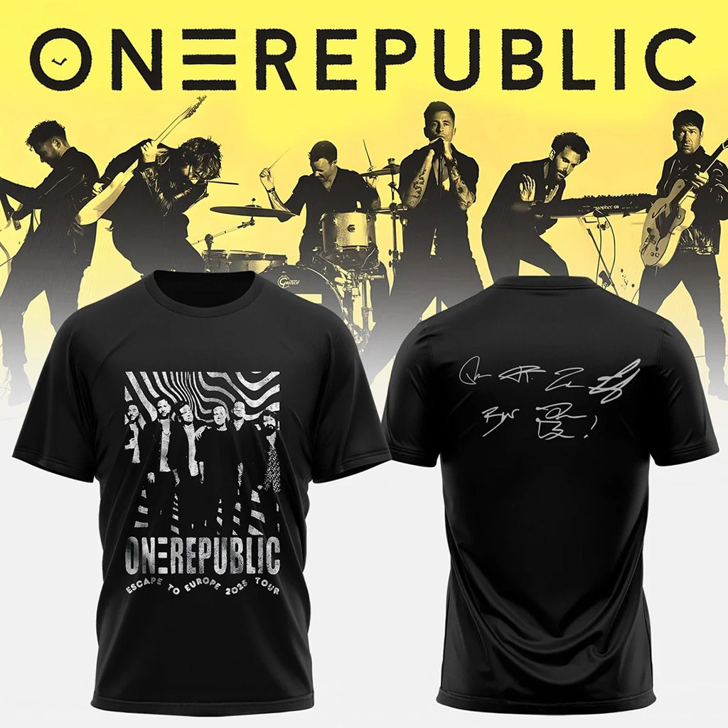 OneRepublic Merch Escape To Europe Tour T-Shirt Black Unique Gifts For Music Lovers - Kdjoy OneRepublic Merch Escape To Europe Tour T-Shirt Black Unique Gifts For Music Lovers - Kdjoy