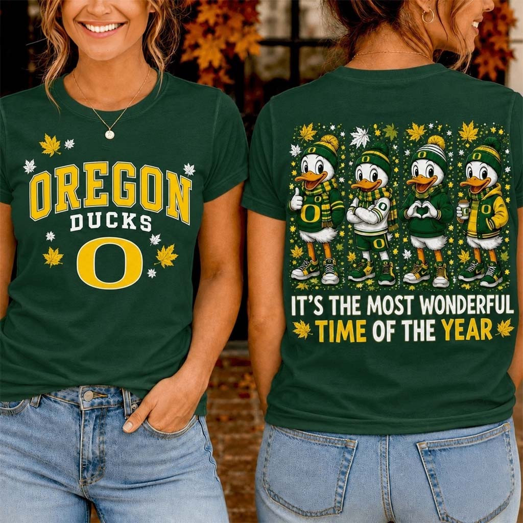 Oregon Ducks Merch 2026 Autumn Festive Cheer T-Shirt Cute Fall Looks Gift For Sports Fans - Kdjoy Oregon Ducks Merch 2026 Autumn Festive Cheer T-Shirt Cute Fall Looks Gift For Sports Fans - Kdjoy