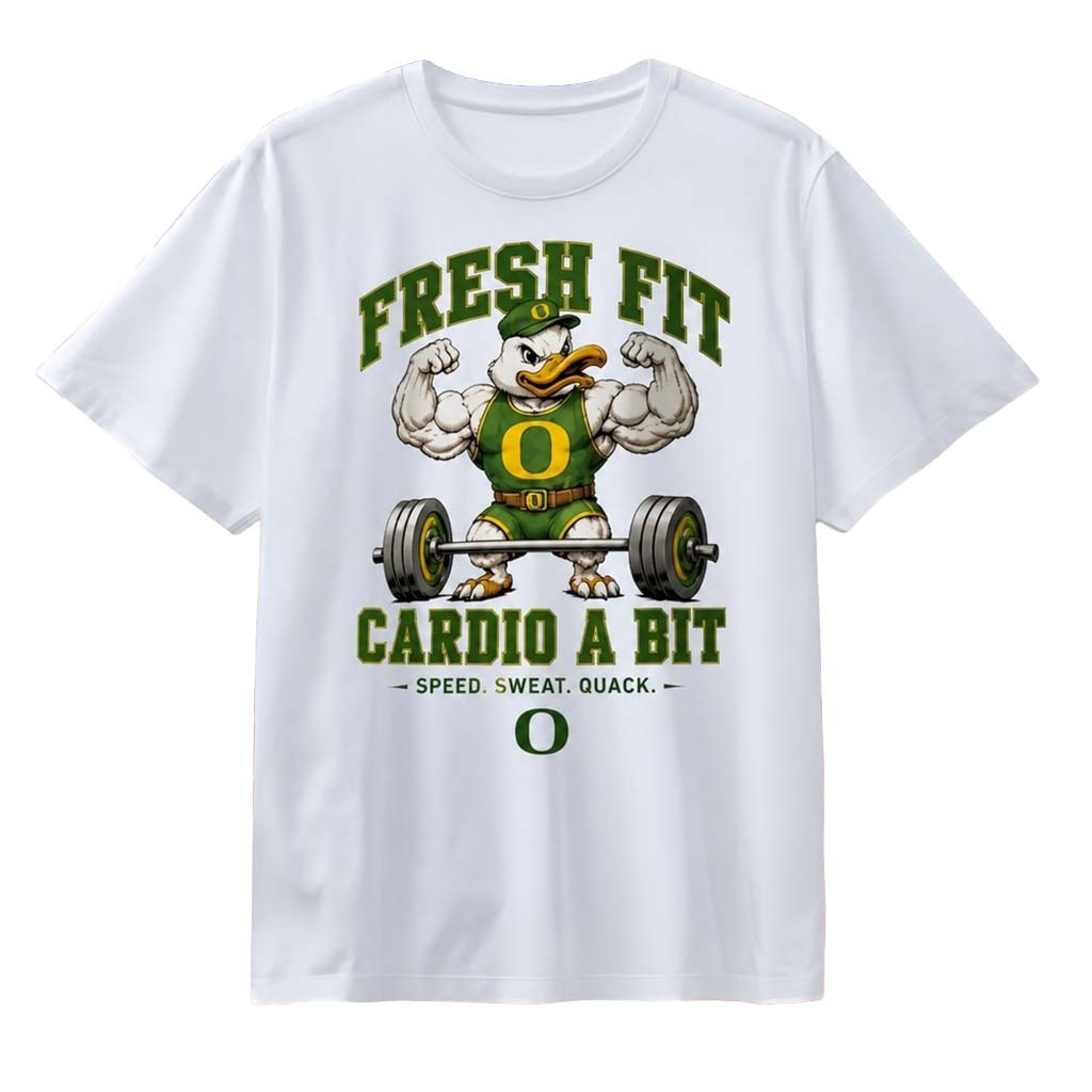 Oregon Ducks Merch Fresh Fit Cardio A Bit Speed Sweat Quack T-Shirt Gift For Fans - Kdjoy