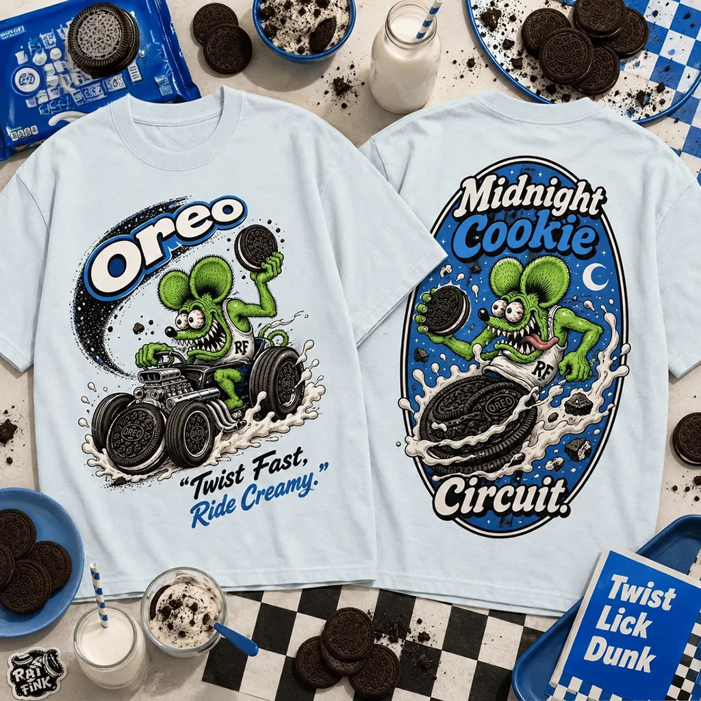 Oreo Midnight Cookie Circuit Rat Fink T-Shirt Twist Fast Ride Creamy Shirt Gift For Brothers