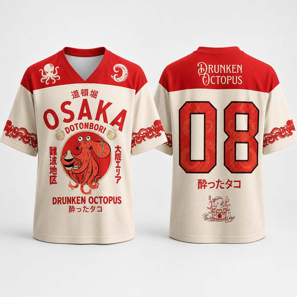 Osaka Dotonbori Drunken Octopus #08 Jersey Birthday Present For Him - Kdjoy Osaka Dotonbori Drunken Octopus #08 Jersey Birthday Present For Him - Kdjoy