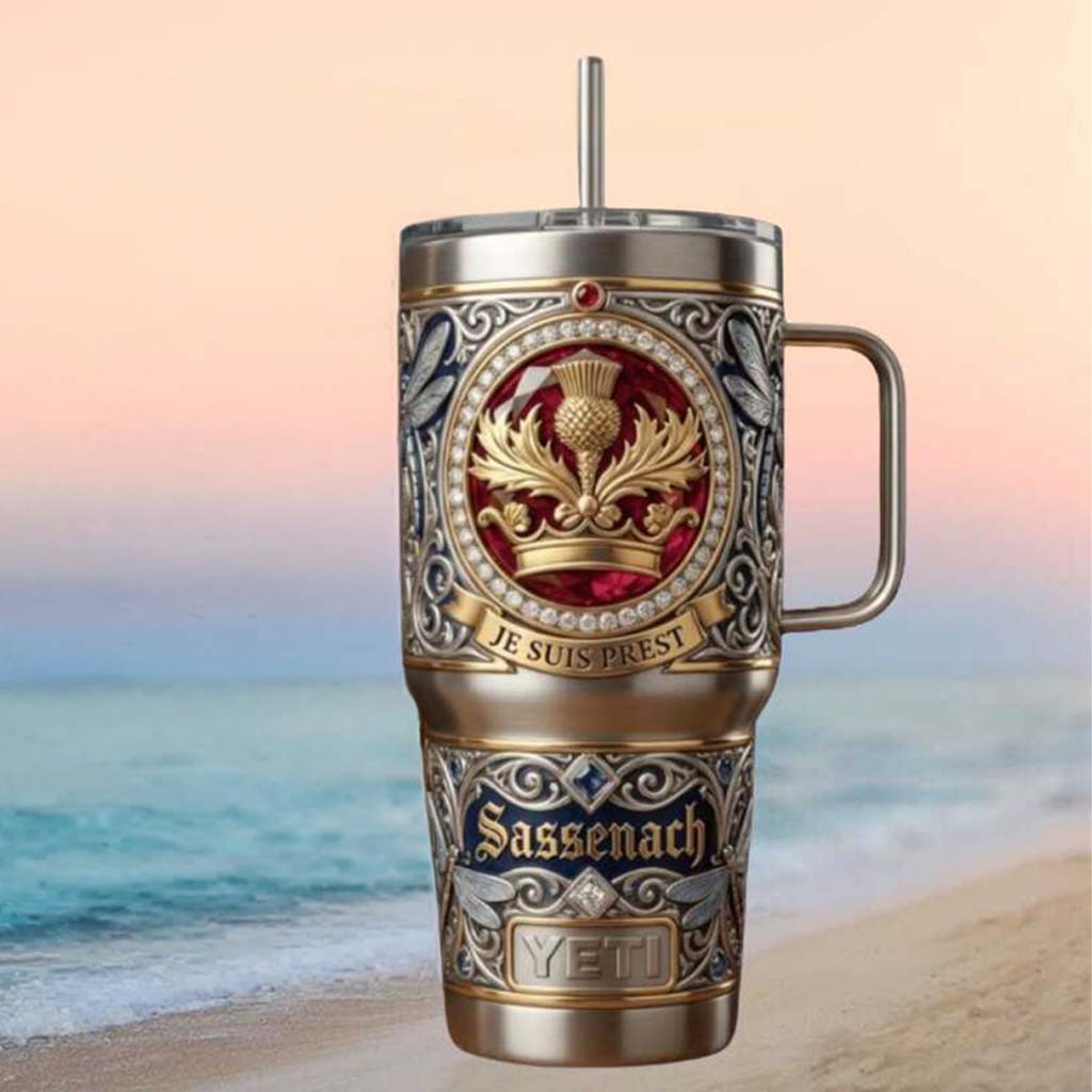 Outlander Sassenach Je Suis Prest Scottish Heritage Tumbler Outlander Merch Gifts For Fans - Kdjoy