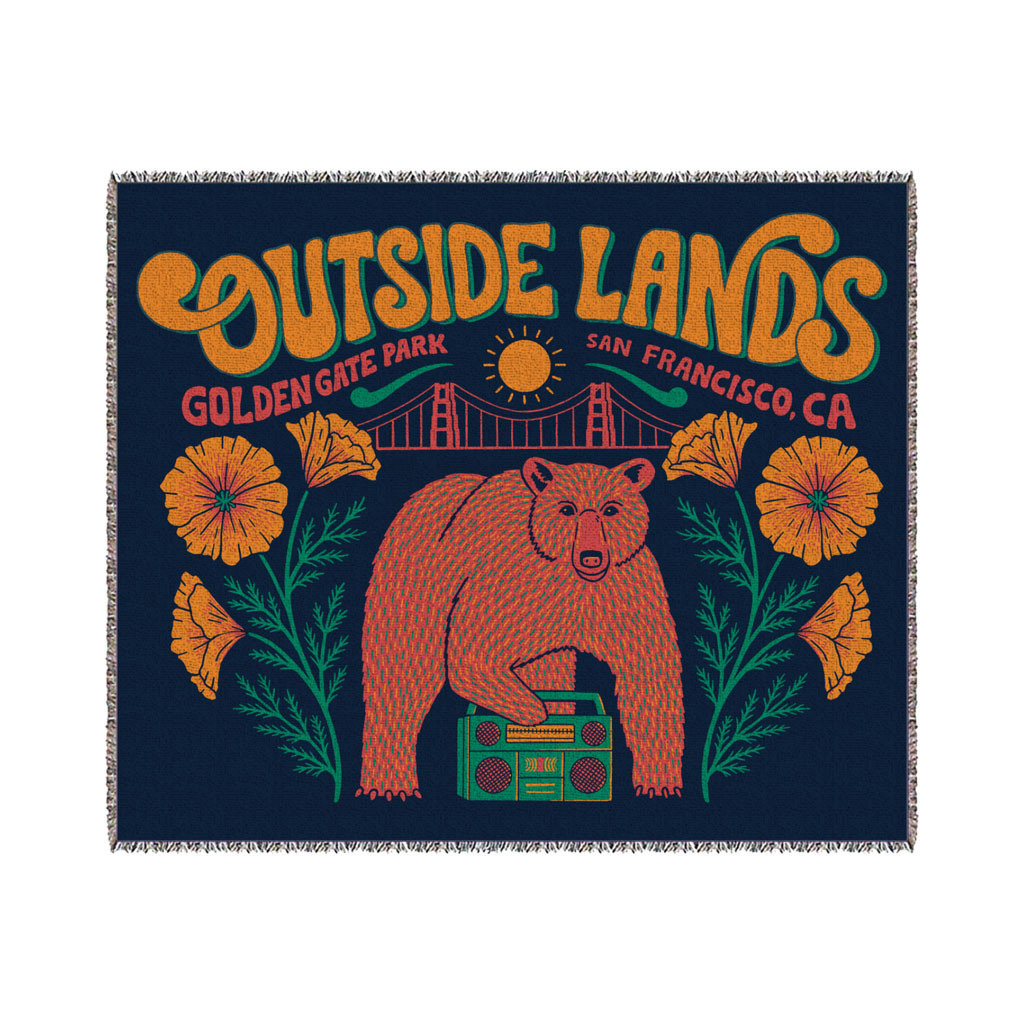 Outside Lands Merch 2026 Boombox Bear Blanket Music Festival Merch Gift For Music Lovers - Kdjoy