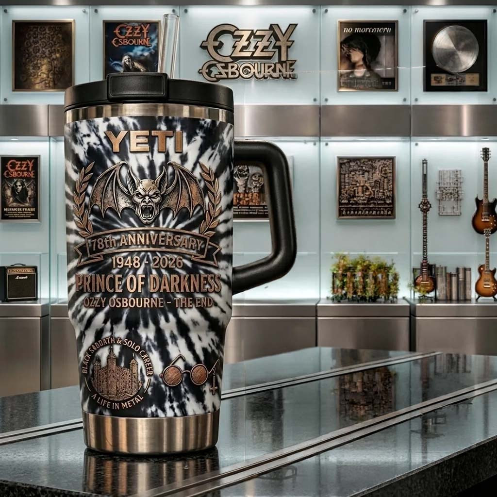 Ozzy Osbourne 78th Anniversary Tumbler Prince Of Darkness Ozzy Osbourne Merch 2026 - Kdjoy